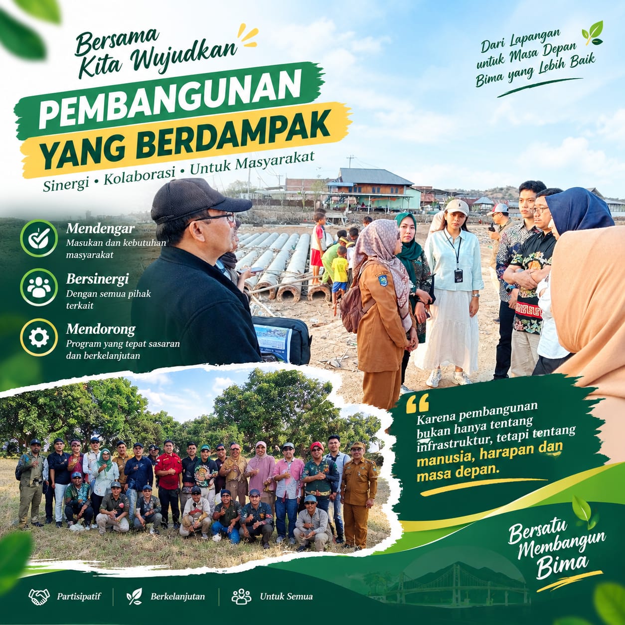 SITE VISIT LAPANGAN Tim Gabungan Tinjau Kesiapan Dua Proyek Unggulan Kabupaten Bima dalam Sasambo Investment Challenge 2026